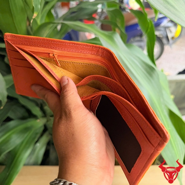 Ví Nam Form Ngang Da Cá Sấu Màu Cam Độc Đáo Ví nam form ngang da cá sấu Thái Lan màu cam