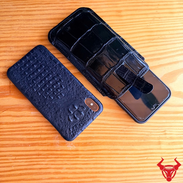 Túi Đựng Điện Thoại Da Cá Sấu Cao Cấp Bao đựng điện thoại da cá sấu với vân tự nhiên độc đáo.