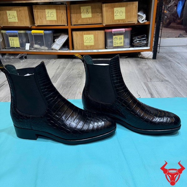 Boot da cá sấu cao cấp phong cách lịch lãm GEA8 Chelsea boot da cá sấu phong cách lịch lãm cao cấp