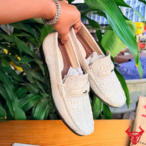 Giày tây da cá sấu gai lưng phong cách lịch lãm GCA1 Giày da cá sấu gai lưng thiết kế theo yêu cầu riêng