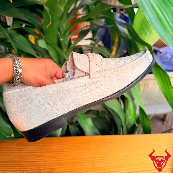 Giày tây lười da cá sấu cao cấp cá nhân hóa GCA1 Giày da cá sấu gai lưng độc nhất theo yêu cầu