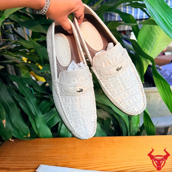 Giày tây lười da cá sấu gai lưng GCA1 đóng theo yêu cầu Giày tây lười da gai lưng cá sấu đóng theo yêu cầu cao cấp