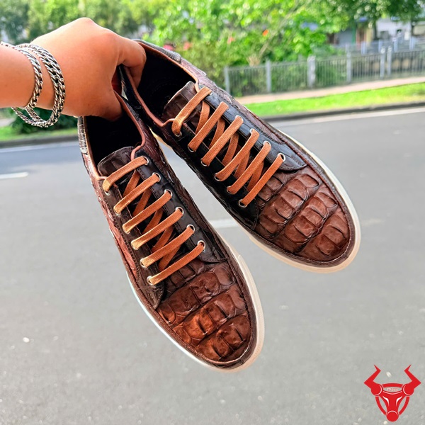 Giày da cá sấu gai lưng phối đồ đa phong cách GCS30A1 Giày thể thao da cá sấu gai lưng phong cách cá tính