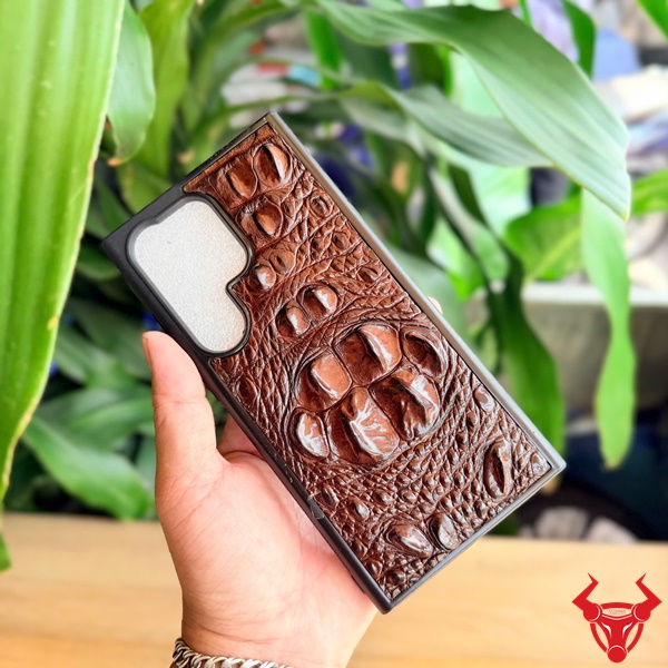 Ốp lưng OSBA4 cao cấp cho S24 Ultra Ốp lưng OSBA4 da cá sấu gù thật cho Samsung S24 Ultra