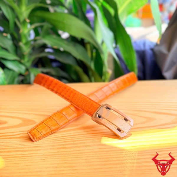 Thắt lưng da cá sấu dây liền khóa tự động TSK33 Thắt lưng TSK33 da cá sấu bền đẹp cao cấp