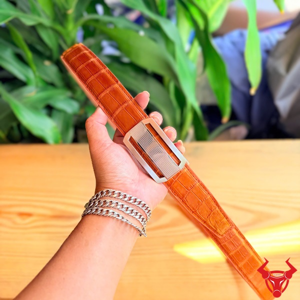 Thắt lưng da cá sấu thật TSK33 cao cấp Thắt lưng nam TSK33 da cá sấu cao cấp