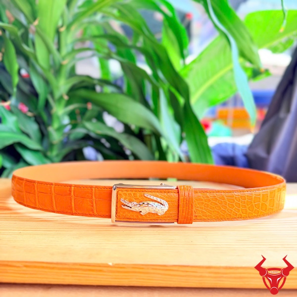 Thắt lưng da cá sấu dây liền khóa tự động TSK135 Thắt lưng da cá sấu TSK135 phong cách lịch lãm