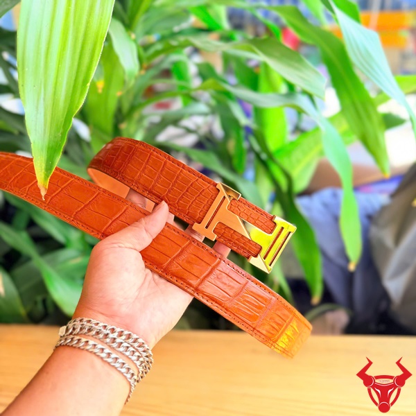 Thắt lưng da cá sấu dây liền khóa chữ H TSK105 Thắt lưng TSK105 da cá sấu dây liền chắc chắn