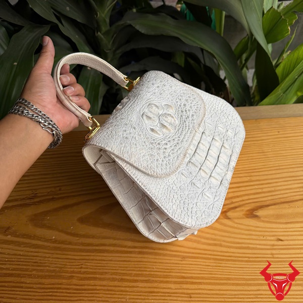 Túi đeo chéo nữ TALA4 da cá sấu gù cao cấp Túi xách nữ TALA4 da cá sấu bạch tạng cao cấp