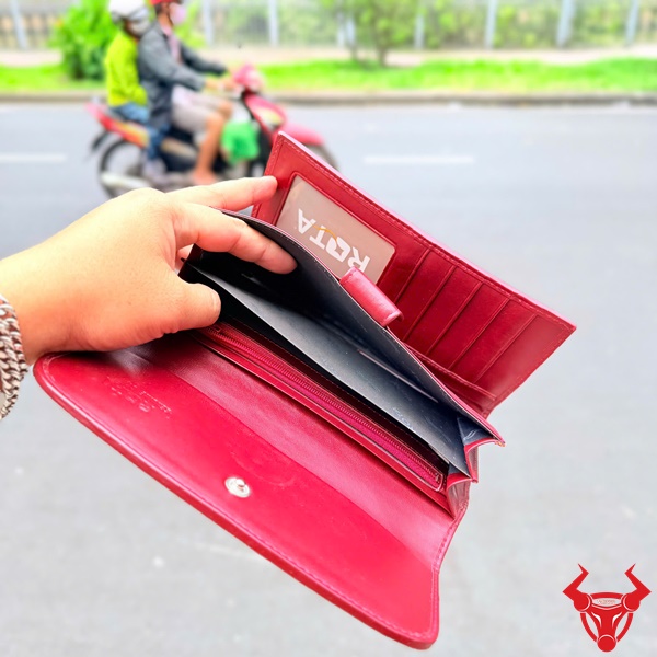 Ví Nữ Da Cá Đuối Đỏ Cao Cấp Thời Trang Hiện Đại Ví nữ da cá đuối đỏ BLA17 phong cách cá tính riêng