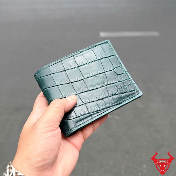 Ví Nam Da Cá Sấu Thái Lan Xanh Đen VBA8-TL Đẳng Cấp Ví da bụng cá sấu VBA8-TL màu xanh đen cao cấp