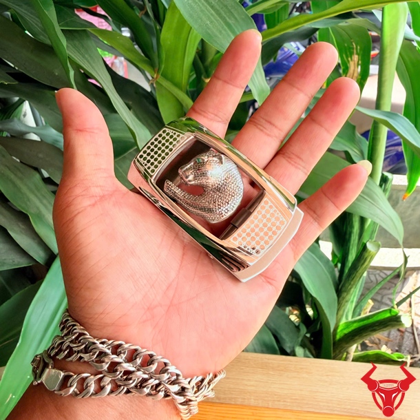 Mặt Khóa Dây Lưng Nam K142 Hình Báo Cá Tính Và Cuốn Hút Mặt khóa thắt lưng thép hình con báo K142 cao cấp dành cho nam.