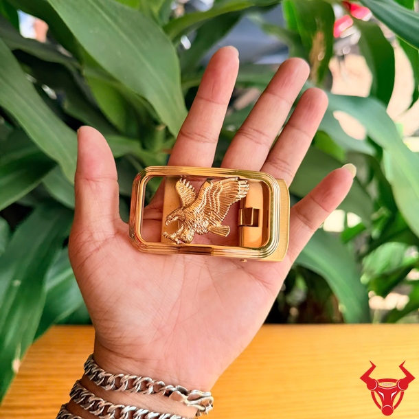 Mặt Khóa Thắt Lưng Thép Hình Đại Bàng K7 Ray Trượt Tự Động Mặt khóa thắt lưng thép hình đại bàng K7 bản 3.5cm ray trượt tự động.