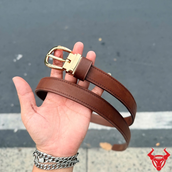 Thắt Lưng Nữ Da Bò Thật 2.3cm Thời Trang Dễ Phối Đồ Mẫu thắt lưng nữ da bò bản nhỏ 2.3cm dễ phối cùng quần tây, jean và váy.