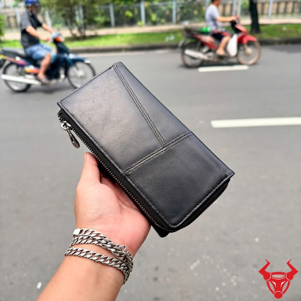 Ví Da Bò Nữ Màu Đen VICT02 Thời Trang Thanh Lịch Ví nữ dáng dài VICT02 màu đen bằng da bò cao cấp, thiết kế thời trang.