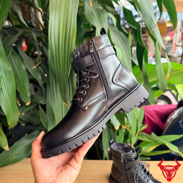 Giày Boot Da Bò GB02 Êm Chân Sang Trọng Giày Boot da bò GB02 lớp đầu tiên cổ cao thanh lịch tôn dáng