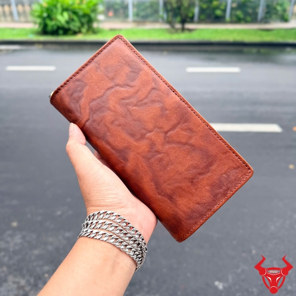 Ví Cầm Tay BZA19 Da Bò Sáp Thời Trang Tiện Dụng Ví 2 gấp cải tiến BZA19 làm từ da bò sáp cao cấp.