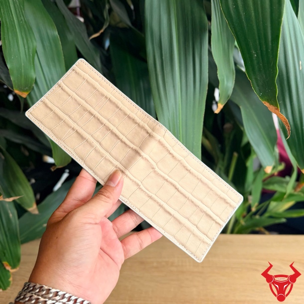Ví VOBA19 Vân Cá Sấu Nâu Bạc Xỉu Cá Tính Ví da bò vân cá sấu VOBA19 Nâu Bạc Xỉu phong cách tinh gọn cao cấp