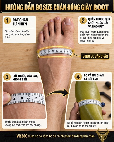 hướng dẫn đo size chân đóng giày thủ công