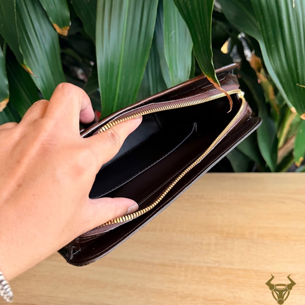 Clutch Nam CKCA8 Da Cá Sấu Màu Nâu Cao Cấp Clutch cầm tay nam CKCA8 da cá sấu thật