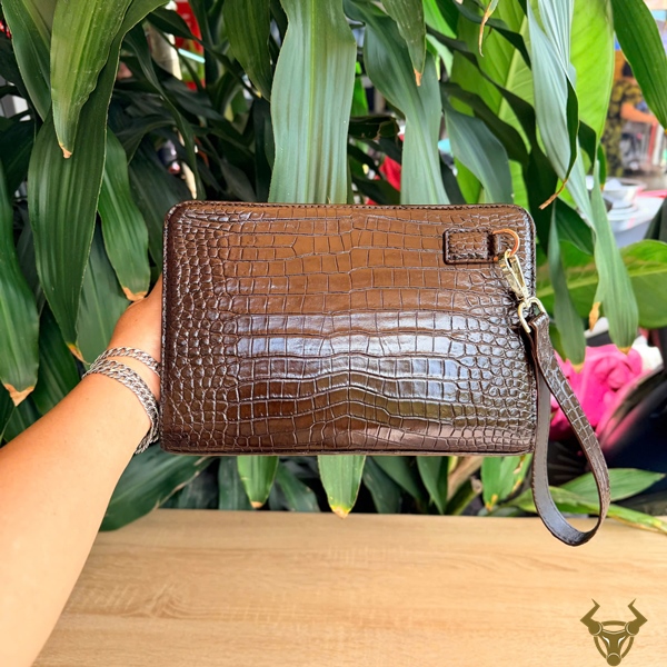 Clutch Cầm Tay CKCA8 Da Bụng Cá Sấu Tiện Lợi Clutch da bụng cá sấu CKCA8 phong cách doanh nhân