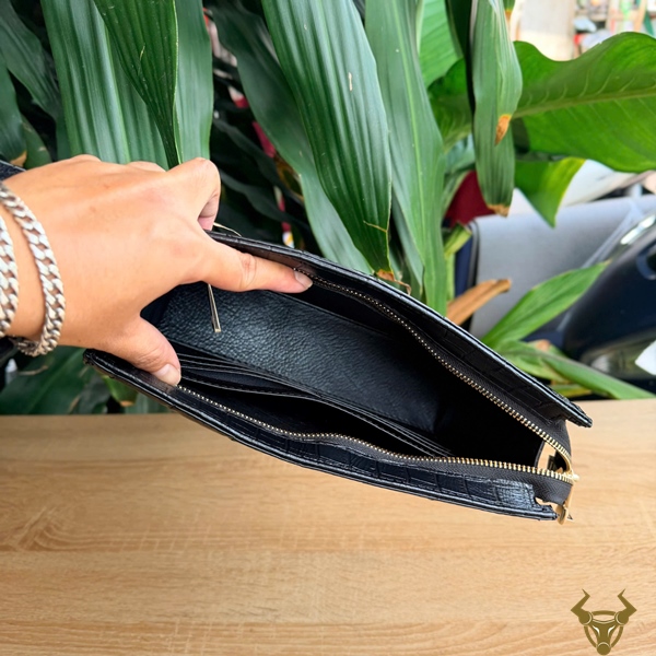 Clutch Nam Da Cá Sấu CKCA8 Phụ Kiện Sang Trọng Clutch cầm tay CKCA8 da cá sấu Thái Lan tiện dụng