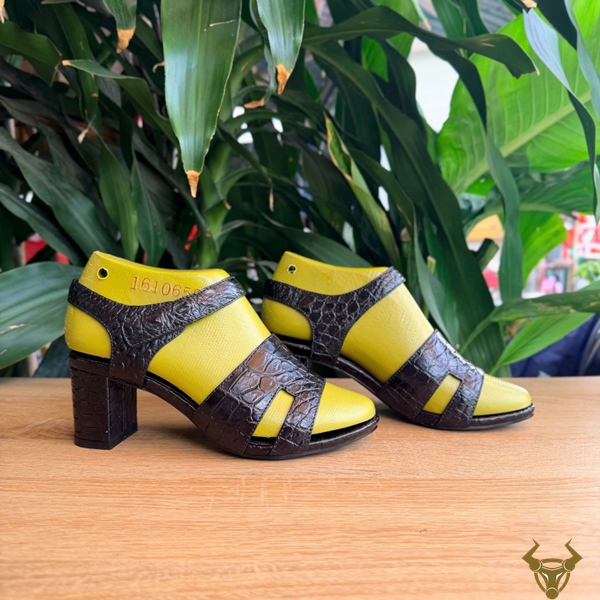Dép Cao Gót Nữ Da Cá Sấu DJEA8 Thời Trang Cao Cấp Dép sandal cao gót DJEA8 da cá sấu đen thời trang