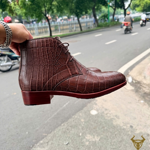 Giày Chukka Boot GJBA8 Thiết Kế Độc Đáo Cho Nam Giày nam GJBA8 da bụng cá sấu tạo dấu ấn riêng biệt