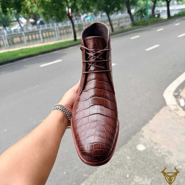 Giày Chukka Boot Nam Da Cá Sấu GJBA8 Thời Thượng Giày nam Chukka Boot GJBA8 phong cách đẳng cấp từ da cá sấu