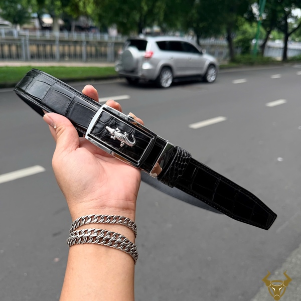 Thắt Lưng Da Bụng Cá Sấu TLA9B2 Thời Trang Cao Cấp Thắt lưng cá sấu bụng TLA9B2 khóa tự động cao cấp