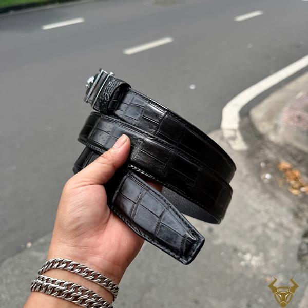 Thắt Lưng TLA9B2 Da Cá Sấu Phong Cách Năng Động Thắt lưng cá sấu TLA9B2 bản 3.5cm thiết kế hiện đại