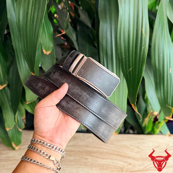 Thắt Lưng TLRN21 Da Bò Đen Khóa Ray Trượt Tự Động Thắt lưng nam da bò khóa ray trượt TLRN21 màu đen bền đẹp