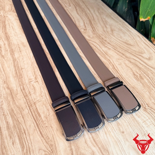 Thắt Lưng Nam TLRN22 Da Bò Vân Sọc Nâu Be Hiện Đại Thắt lưng nam TLRN22 da bò nâu be vân sọc khóa ray trượt thời thượng